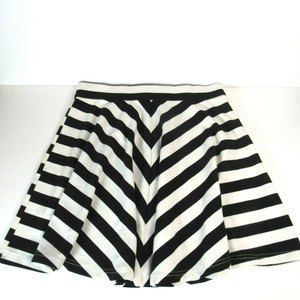 Ellison Small Black & White Striped Jersey Knit Casual Skirt Women Stretchy